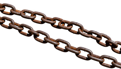Obraz premium PNG Old rusty chain isolated on a transparent background.