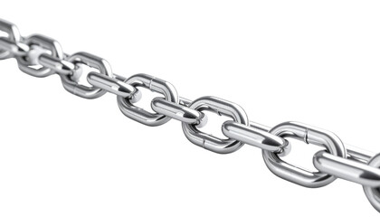 Obraz premium PNG Long silver metal chain link isolated on a transparent background.