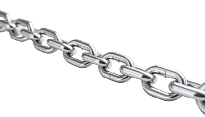 PNG Long silver metal chain link isolated on a transparent background.