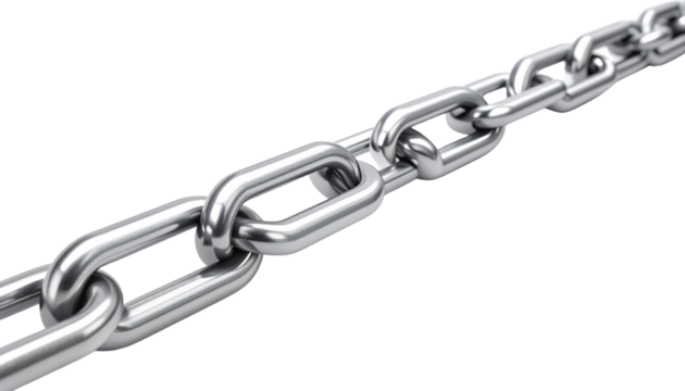 PNG Long silver metal chain link isolated on a transparent background.
