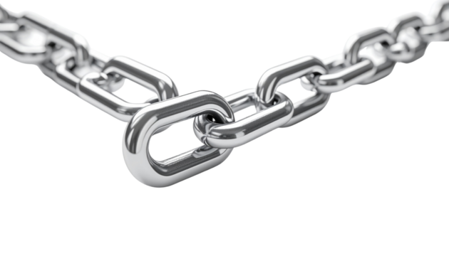 PNG Long silver metal chain link isolated on a transparent background.