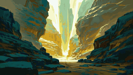 Abyssal Basin deep valley isolated watercolor vector illustration svg © Arun168