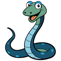 vector illustration of a cartoon snake