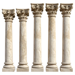 Naklejka premium Classical corinthian columns isolated on transparent background