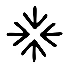 Shrink Horizontal Vertical Arrows Hand Drawn Doodle Vector Icon