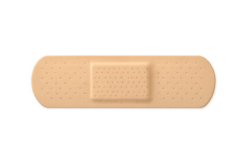 Adhesive bandage on transparent background for medical use