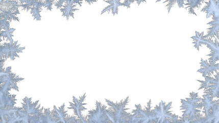 Obraz premium frame crafted from delicate frost crystals border isolated on white background