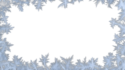  frame crafted from delicate frost crystals border  isolated on white background