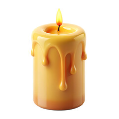 wax candle cartoon isolated on white background cutout