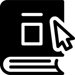 Book with mouse pointer for e-books and online study
