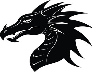 dragon head isolated silhouette vector icon