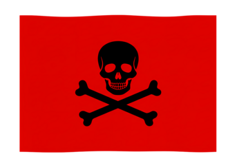 Red Skull and Crossbones A Powerful Symbol of Danger isolated on transparent background