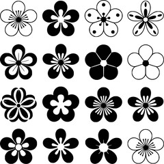 Fototapeta premium Various stylized floral designs flower blossom