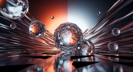 Abstract Crystal Spheres and Geometric Landscape with Dynamic Light