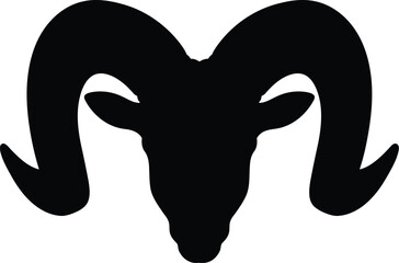 Ram head silhouette aries zodiac symbol bold graphic