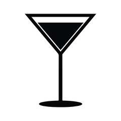 Elegant red wine glass icon on white background