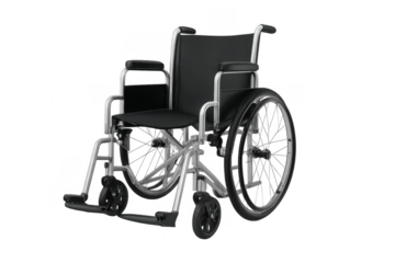 Empty wheelchair on transparent background representing disability and accessibility