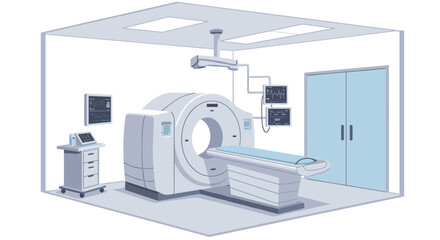Modern medical imaging room with advanced ct scanner technology