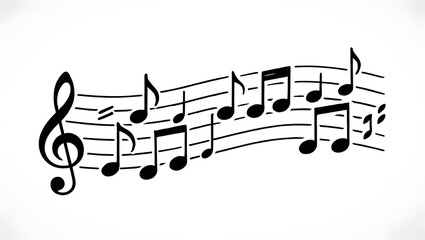 A Melodious Arrangement of Musical Notes on a Staff Illustrates the Art of Sound Creation