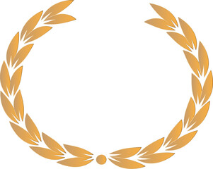 Golden laurel wreath vector with decorative leaves and award design