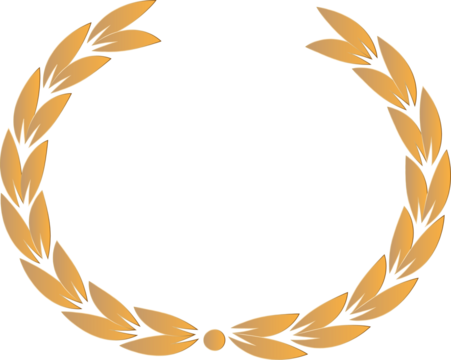 Golden laurel wreath vector with decorative leaves and award design