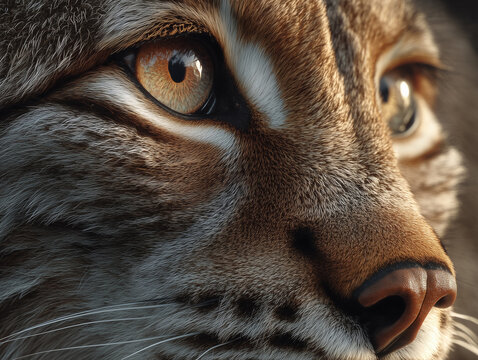 Portrait serr&eacute; de lynx eurasien