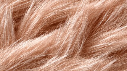 Fototapeta premium soft beige synthetic fur texture with flowing strands, detailed close-up background for fabric design, textile patterns, and decorative surfaces.