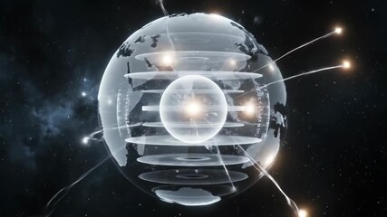 Dynamic visualization of a cyber attack map showing global threats - Powered by Adobe