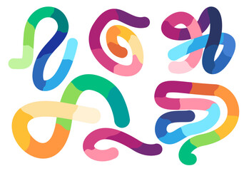 collection of abstract and decorative shapes composed of colorful gradients wavy flowing lines with soft texture modern and artistic feel decorative elements and background