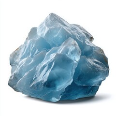 Obraz premium Raw blue aquamarine crystal cluster mineral gemstone