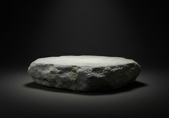 Naklejka premium Natural stone pedestal display on dark background