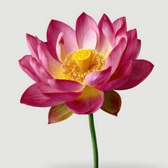 Obraz premium Pink Lotus Flower with Yellow Center bloom