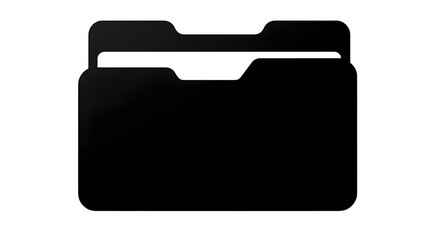 Horizontal folder silhouette icon, black vector style, isolated, 