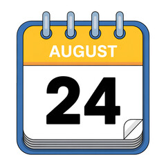 August 24 calendar date icon 3D illustration  
