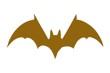 Fototapeta premium Brown bat silhouette, symbol of mystery and the night. 
