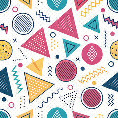 Obraz premium Colorful Memphis Pattern – Retro 80s Style