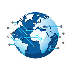 blue globe on blue background