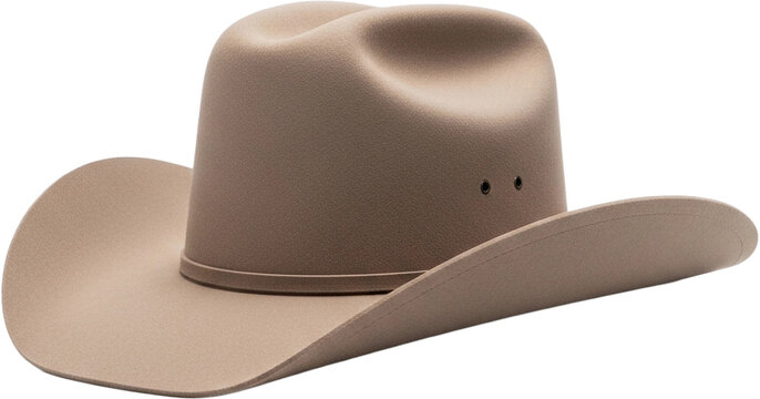 Classic cowboy hat showcased in natural light with a soft tan hue and stylish curves