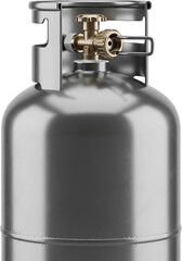 Gas cylinder ready for outdoor grilling enjoyment in the backyard during summer