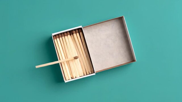 White box open on teal background