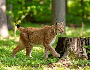 Fototapeta premium Lynx in forest (1)