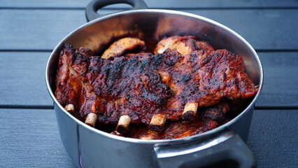 Delicious fried pork ribs