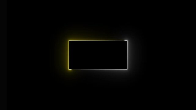 Neon Glowing 8G Isolated on Black Background. white and yellow. Rectangle frame neon light glowing....