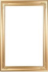 Fototapeta premium A goldcolored ornate picture frame surrounds a blank white rectangle creating a sense of formality