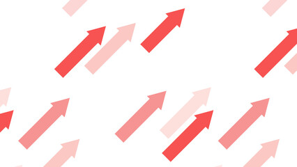 斜め上矢印（赤_背景透過）の背景のイラスト