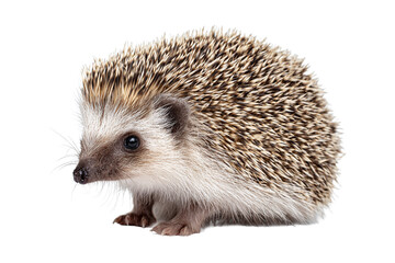 Obraz premium Cute African Pygmy Hedgehog isolated on white transparent background