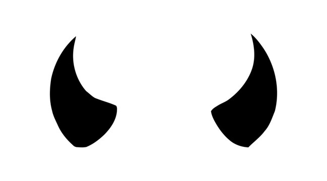 Pair of black devil horns.

