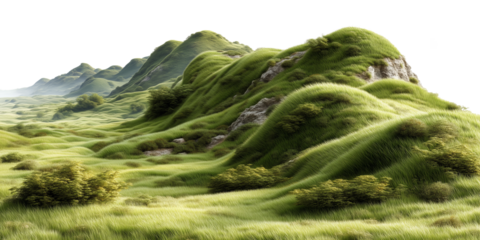 mountain landscape with green grass and trees,green moss and mountain,Green grass or moss over mountain,green grassy hills landscape for poster banner cover design