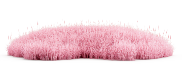 3D illustration of pink grass isolated on transparent background,pink grassy hills for poster banner cover design