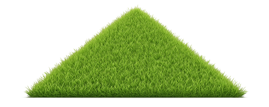 3D illustration of green grass isolated on transparent background,green grassy hills for poster banner cover design